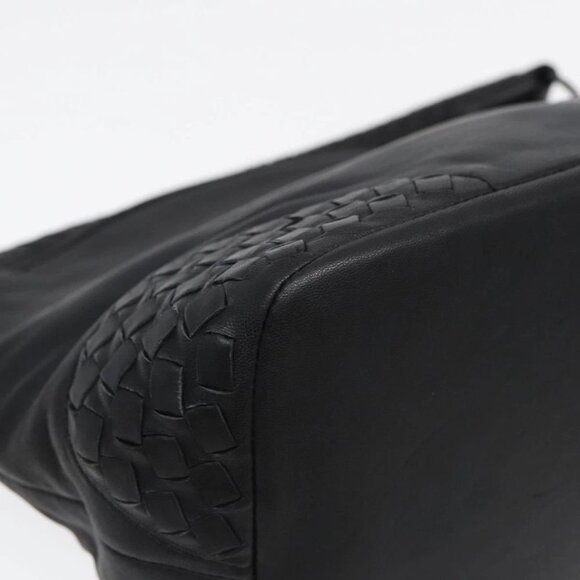 BOTTEGA VENETA INTRECCIATO Shoulder Bag Leather Black Auth ki4752 - Picture 14 of 16